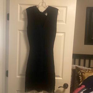 Fringed, mini dress, ladies “LBD” Little Black Dress,